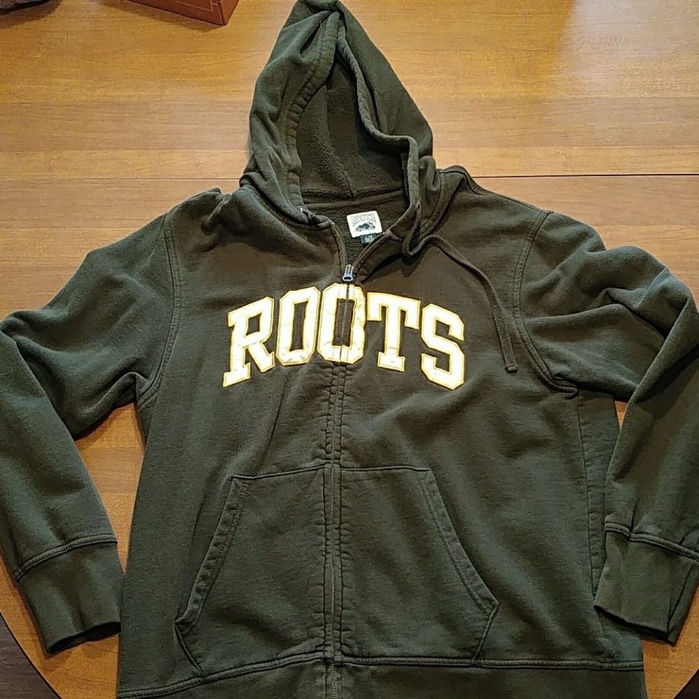 Vintage Roots zip up hoodie hooded sweatshirt